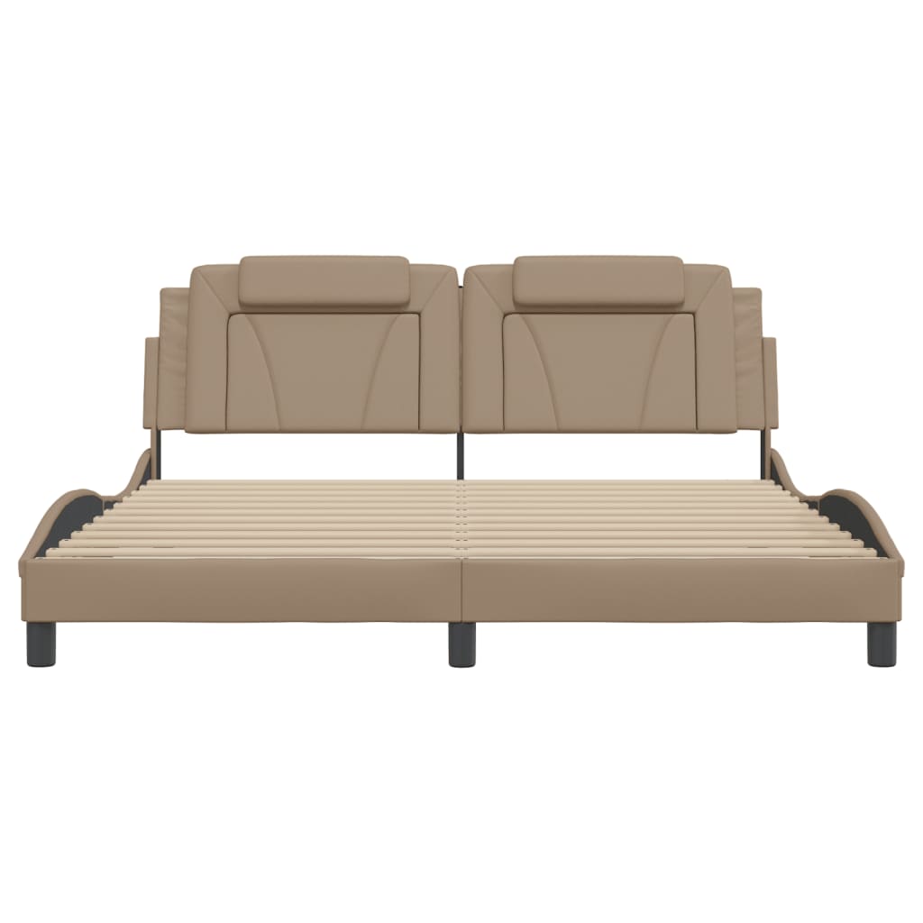 Bed Frame "Viana" with LED without Mattress Cappuccino 180x200 cm