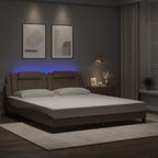 Bed Frame "Viana" with LED without Mattress Cappuccino 180x200 cm
