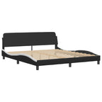 Bed Frame "Viana" with LED without Mattress Black and White 180x200 cm
