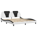 Bed Frame "Viana" with LED without Mattress White and Black 180x200 cm