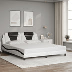 Bed Frame "Viana" with LED without Mattress White and Black 180x200 cm