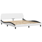 Bed Frame "Viana" with LED without Mattress White and Black 180x200 cm