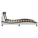 Bed Frame "Viana" with LED without Mattress White and Black 180x200 cm