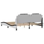 Bed Frame "Viana" with LED without Mattress White and Black 180x200 cm