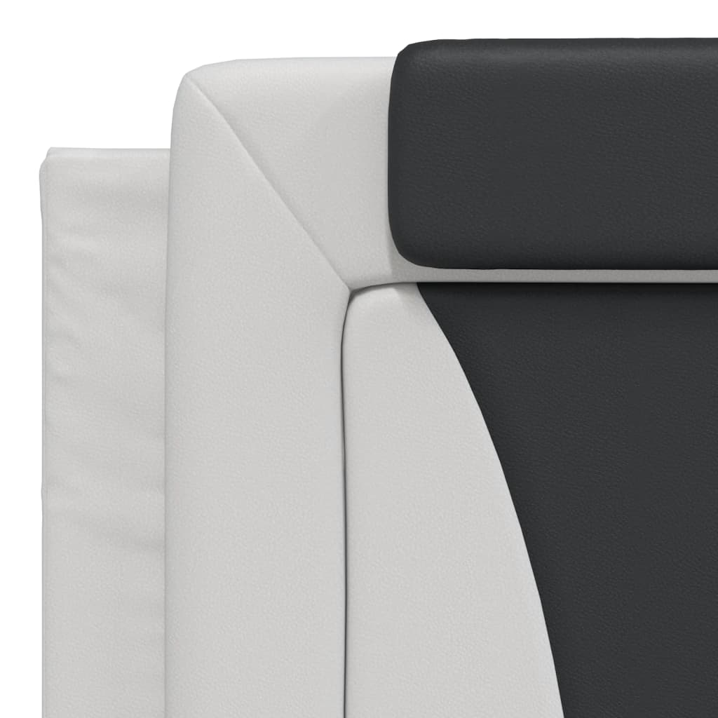 Bed Frame "Viana" with LED without Mattress White and Black 180x200 cm