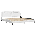 Bed Frame "Viana" with LED without Mattress White 200x200 cm