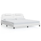 Bed Frame "Viana" with LED without Mattress White 200x200 cm