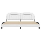 Bed Frame "Viana" with LED without Mattress White 200x200 cm