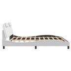 Bed Frame "Viana" with LED without Mattress White 200x200 cm