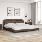 Bed Frame "Viana" with LED without Mattress Brown 200x200 cm