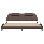 Bed Frame "Viana" with LED without Mattress Brown 200x200 cm