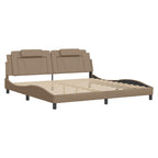 Bed Frame "Viana" with LED without Mattress Cappuccino 200x200 cm