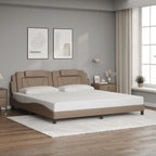 Bed Frame "Viana" with LED without Mattress Cappuccino 200x200 cm