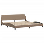 Bed Frame "Viana" with LED without Mattress Cappuccino 200x200 cm