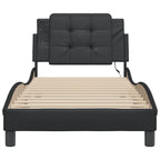 Bed Frame with LED without Mattress "Zadar" Black 80x200 cm