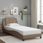 Bed Frame with LED without Mattress "Zadar" Cappuccino 80x200 cm