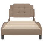 Bed Frame with LED without Mattress "Zadar" Cappuccino 80x200 cm