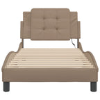 Bed Frame with LED without Mattress "Zadar" Cappuccino 90x190 cm