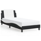 Bed Frame with LED without Mattress "Zadar" Black and White 90x190 cm