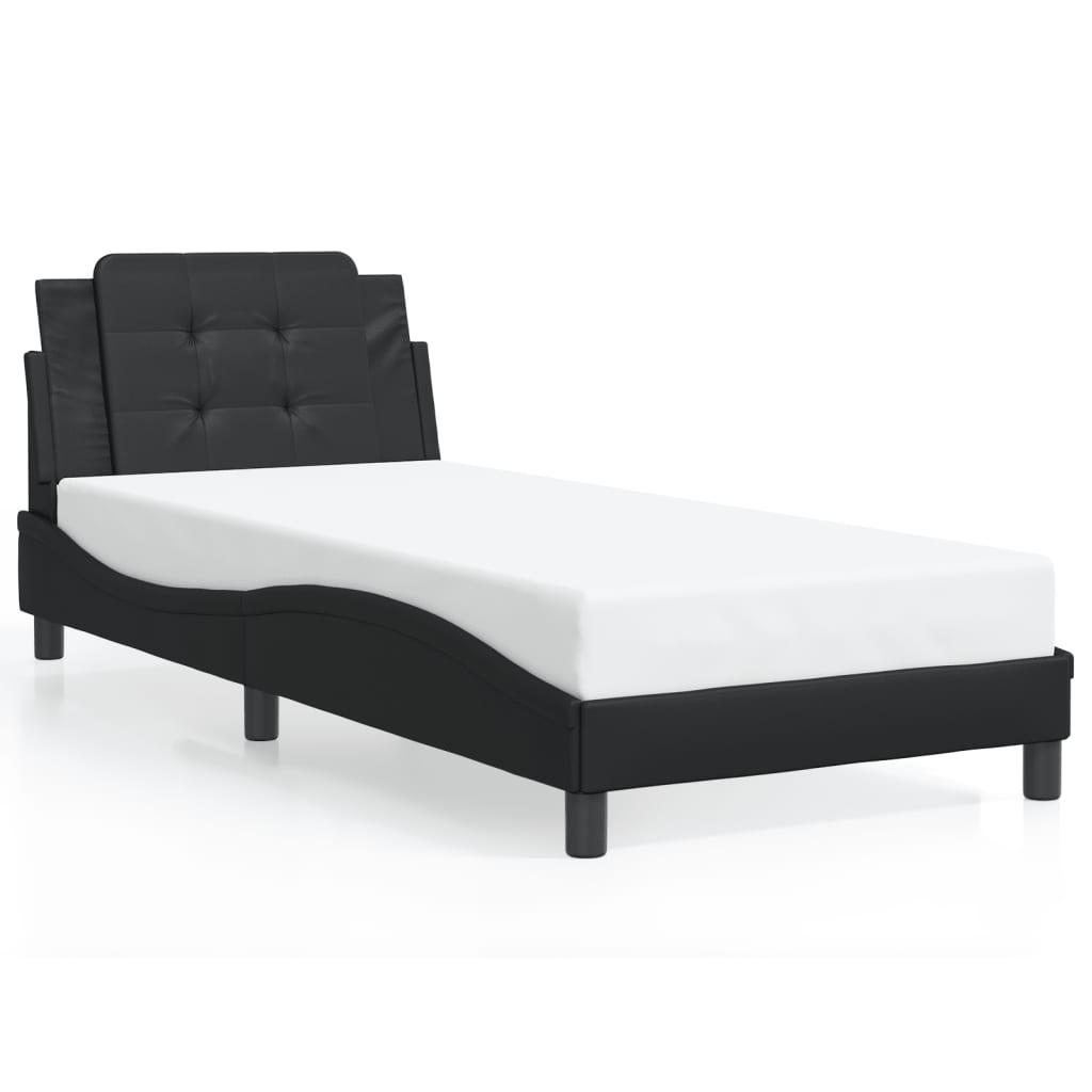 Bed Frame with LED without Mattress "Zadar" Black 90x200 cm
