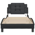 Bed Frame with LED without Mattress "Zadar" Black 90x200 cm