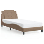Bed Frame with LED without Mattress "Zadar" Cappuccino 90x200 cm