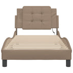 Bed Frame with LED without Mattress "Zadar" Cappuccino 90x200 cm