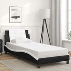 Bed Frame with LED without Mattress "Zadar" Black and White 90x200 cm