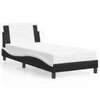 Bed Frame with LED without Mattress "Zadar" Black and White 90x200 cm