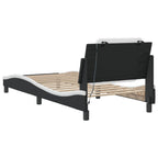 Bed Frame with LED without Mattress "Zadar" Black and White 90x200 cm