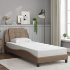 Bed Frame with LED without Mattress "Zadar" Cappuccino 100x200 cm