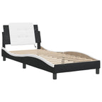 Bed Frame with LED without Mattress "Zadar" Black and White 100x200 cm