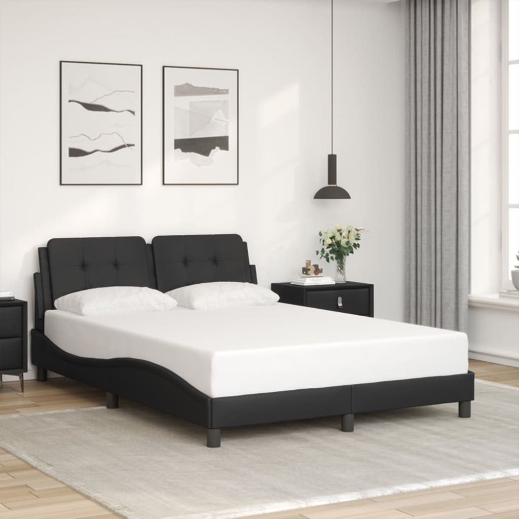 Bed Frame with LED without Mattress "Zadar" Black 120x200 cm