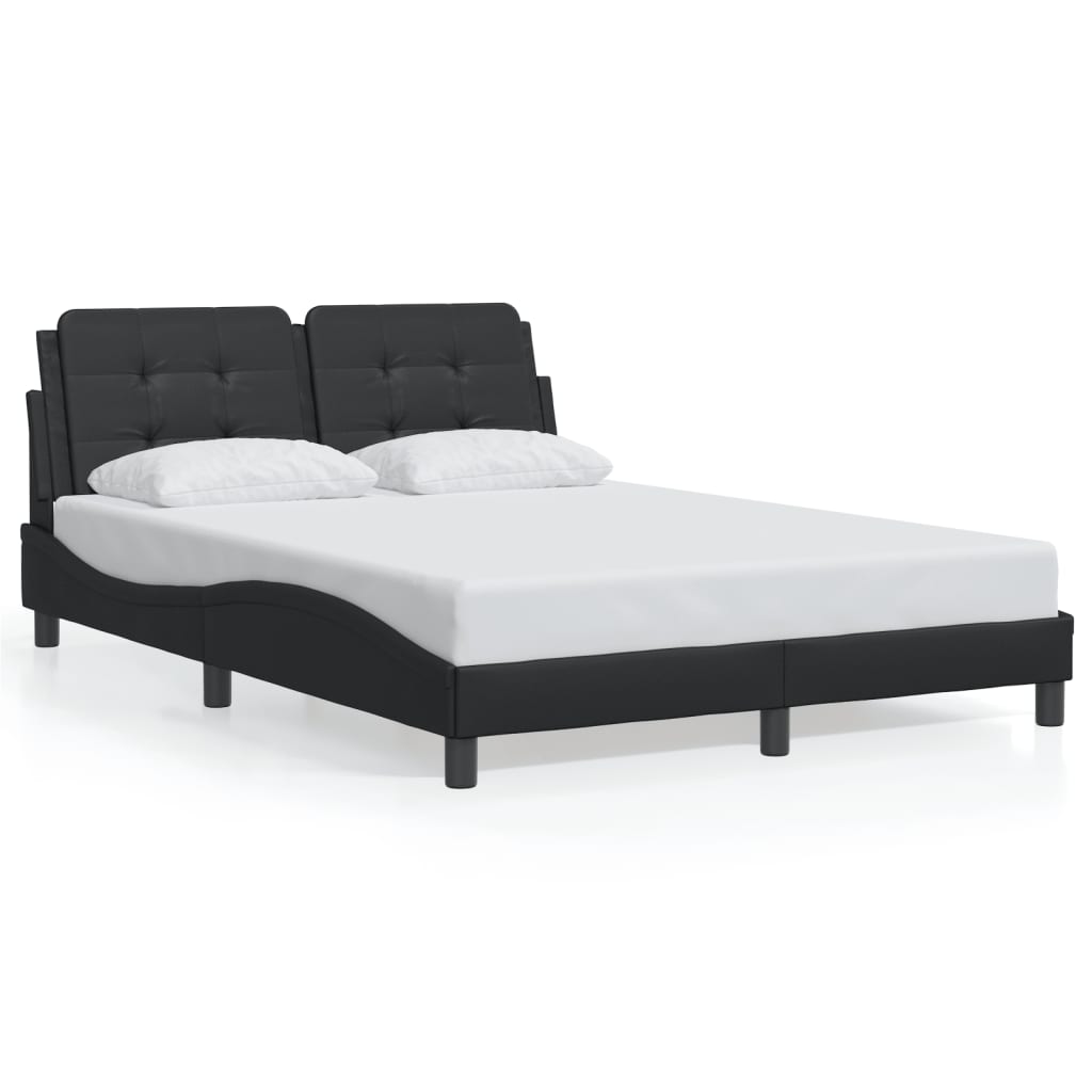 Bed Frame with LED without Mattress "Zadar" Black 120x200 cm