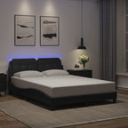 Bed Frame with LED without Mattress "Zadar" Black 120x200 cm