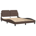 Bed Frame with LED without Mattress "Zadar" Brown 120x200 cm