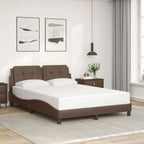 Bed Frame with LED without Mattress "Zadar" Brown 120x200 cm