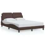 Bed Frame with LED without Mattress "Zadar" Brown 120x200 cm