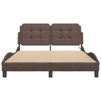 Bed Frame with LED without Mattress "Zadar" Brown 120x200 cm