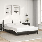 Bed Frame with LED without Mattress "Zadar" Black and White 120x200 cm