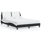 Bed Frame with LED without Mattress "Zadar" Black and White 120x200 cm