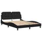 Bed Frame with LED without Mattress "Zadar" Black 140x190 cm