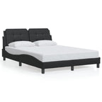 Bed Frame with LED without Mattress "Zadar" Black 140x190 cm