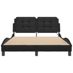 Bed Frame with LED without Mattress "Zadar" Black 140x190 cm