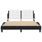 Bed Frame with LED without Mattress "Zadar" Black and White 140x200 cm