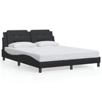 Bed Frame with LED without Mattress "Zadar" Black 160x200 cm