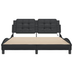 Bed Frame with LED without Mattress "Zadar" Black 160x200 cm