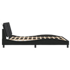 Bed Frame with LED without Mattress "Zadar" Black 160x200 cm