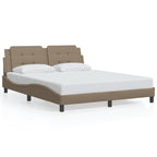 Bed Frame with LED without Mattress "Zadar" Cappuccino 160x200 cm