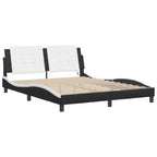 Bed Frame with LED without Mattress "Zadar" Black and White 160x200 cm